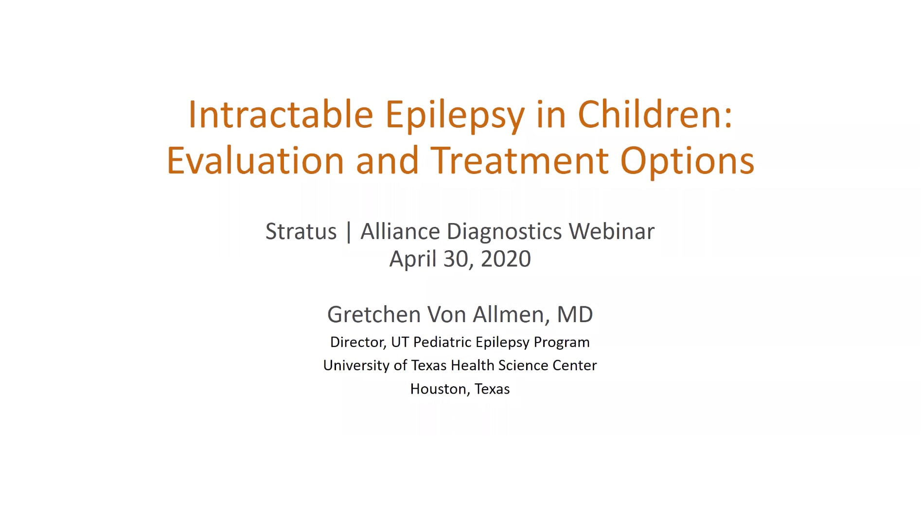 Intractable Epilepsy in Children - Webinar