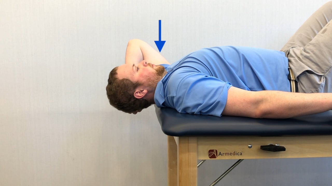 CERVICAL RETRACTION IN SUPINE WITHOUT PILLOW SUPPORT on Vimeo