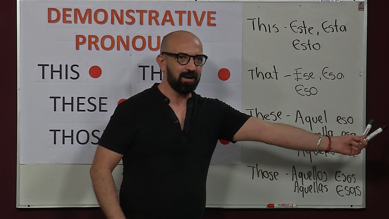 Demostrative pronouns, colors and shapes