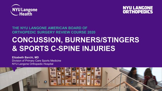 Concussion, Burners/Stingers, Sports C-spine Injuries