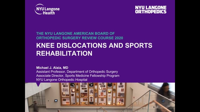 Knee Dislocations and Sports Rehabilitation