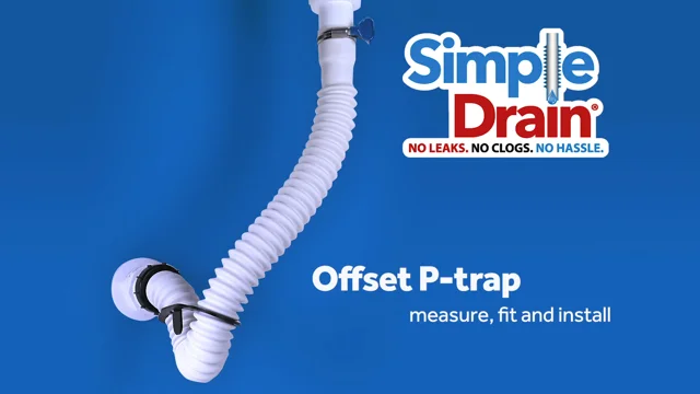 Simple Drain-Flexible Rubber P-Trap, S-Trap Offset Trap Fits 1-1/2