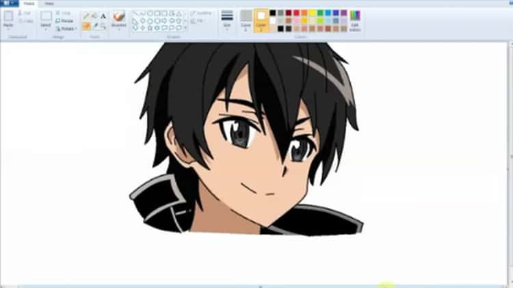 Draw anime in MS Paint [Speed Paint] - Kirito from Sword Art Online on Vimeo