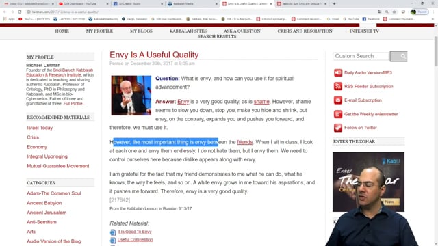 Envy | Kabbalah Concepts