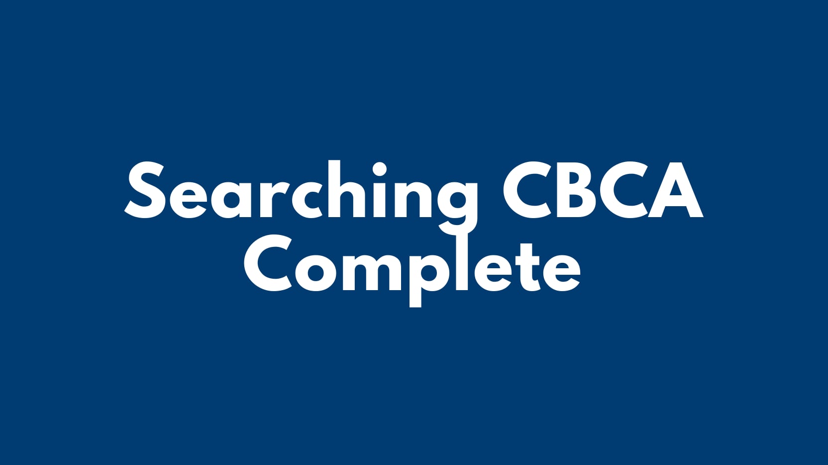 Searching CBCA Complete on Vimeo