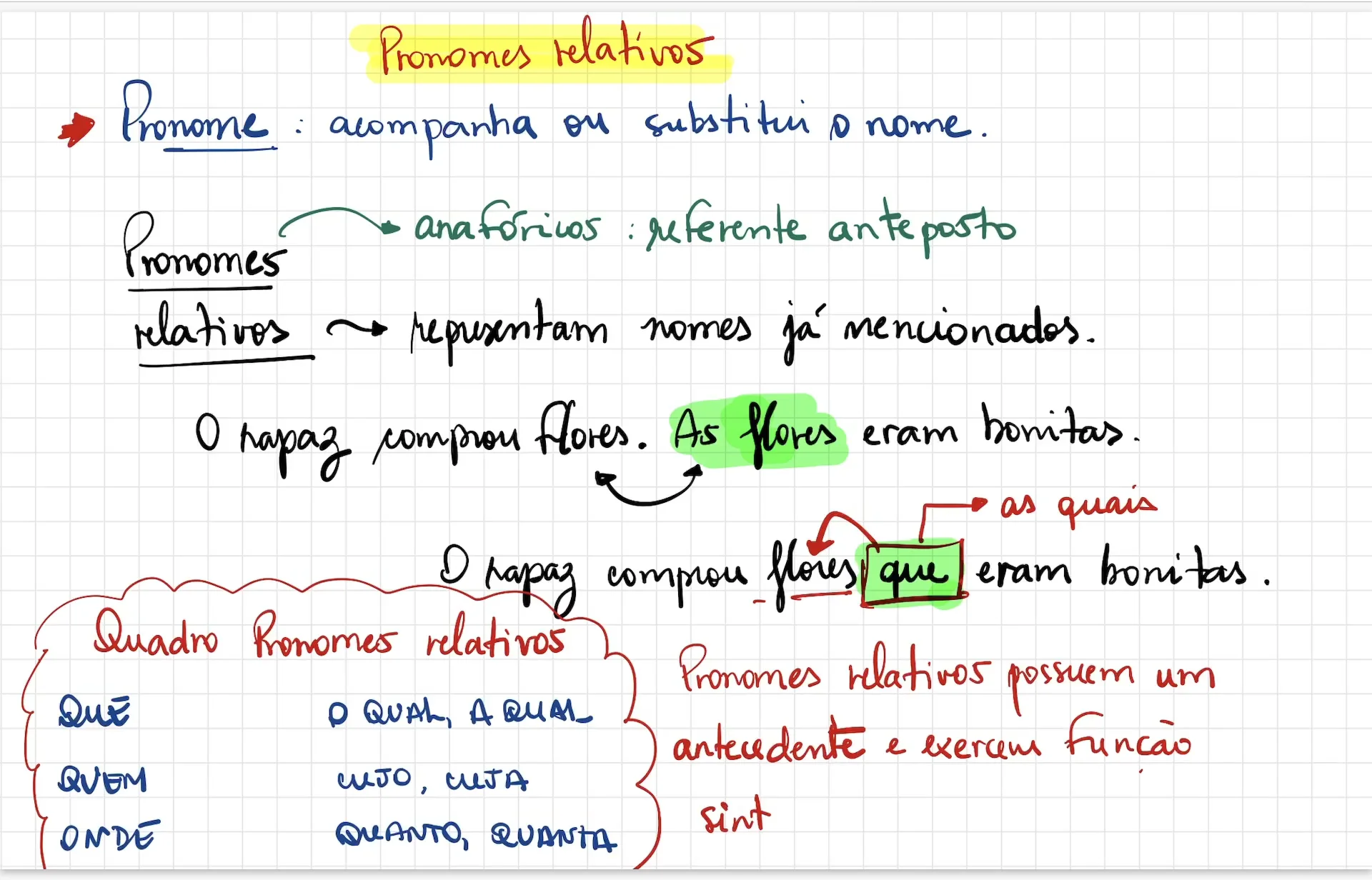 Como se Classificam Os Pronomes relativos ? 