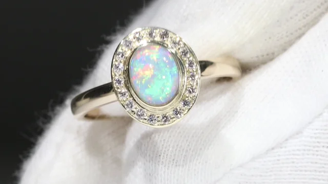 Halo opal engagement on sale ring