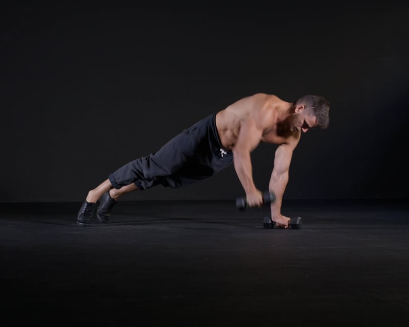 Push Ups + Dumbbell Rows