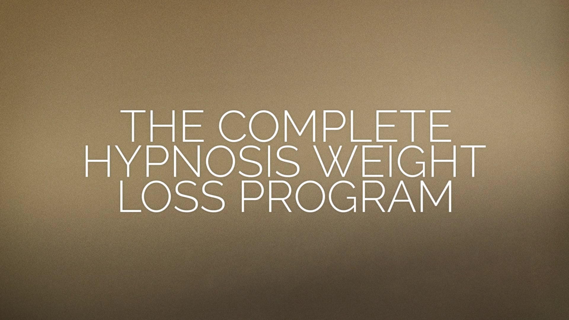 The Complete Hypnosis Weight Loss Program on Vimeo