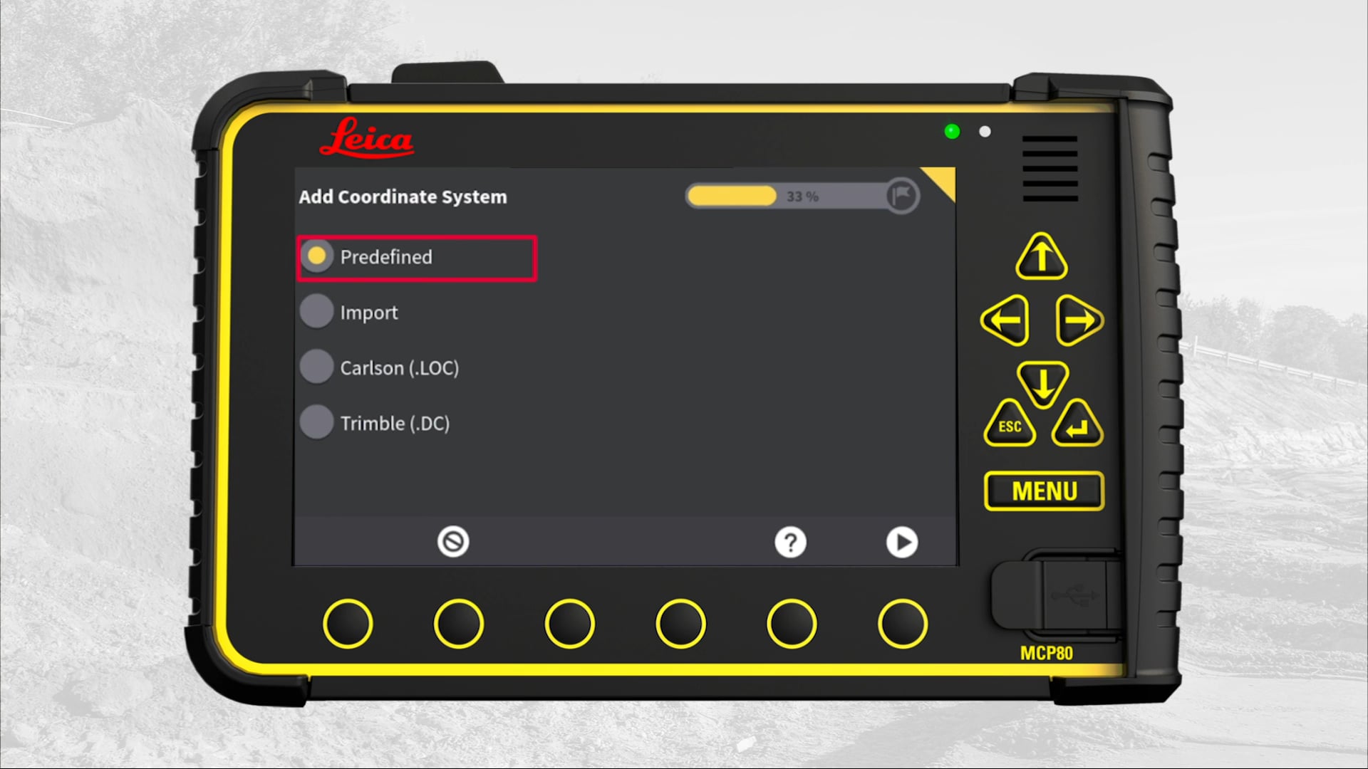 How to select a predefined coordinatesystem