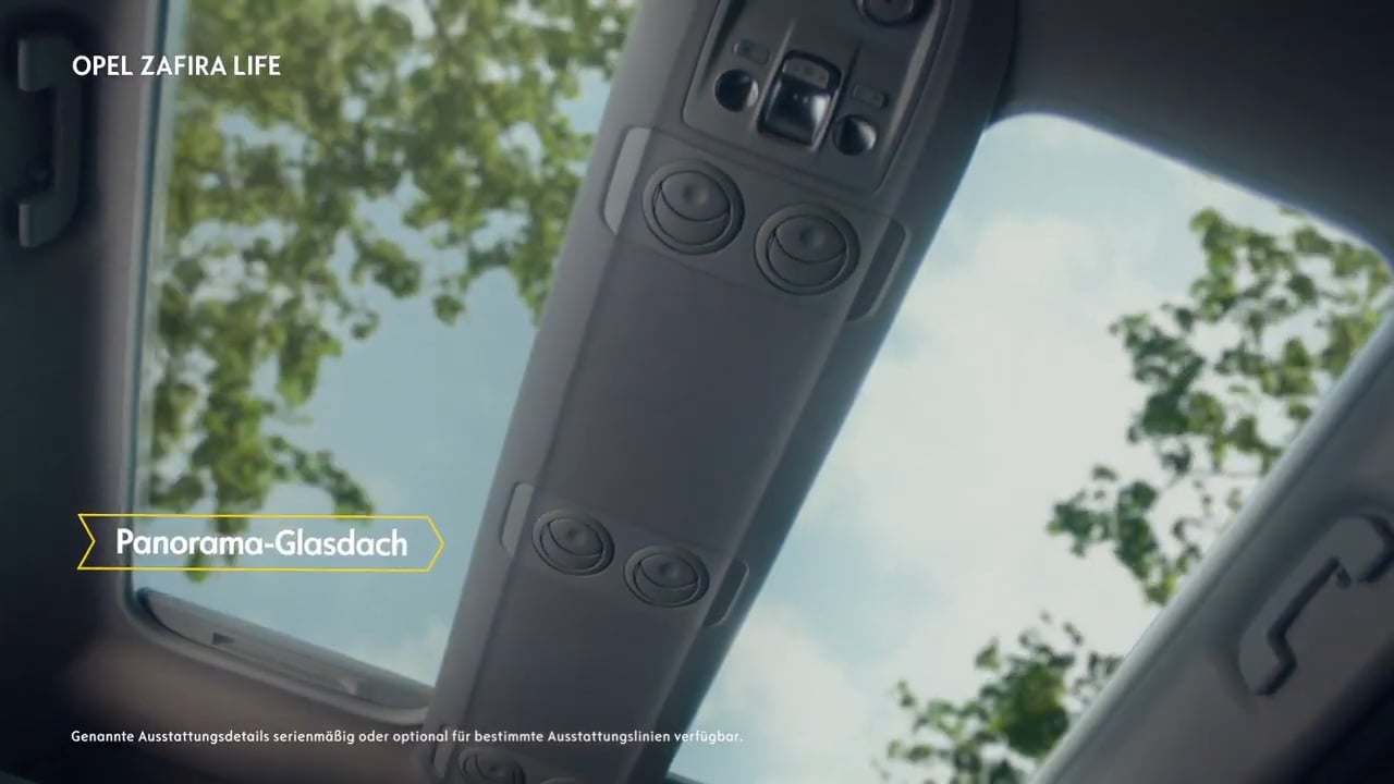 Opel Zafira Life – mit Panorama-Glasdach