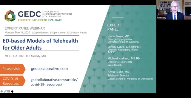 ED Based Models of Telehealth for Older Adults Tips on setting up the system and delivering care in the age of COVID 19