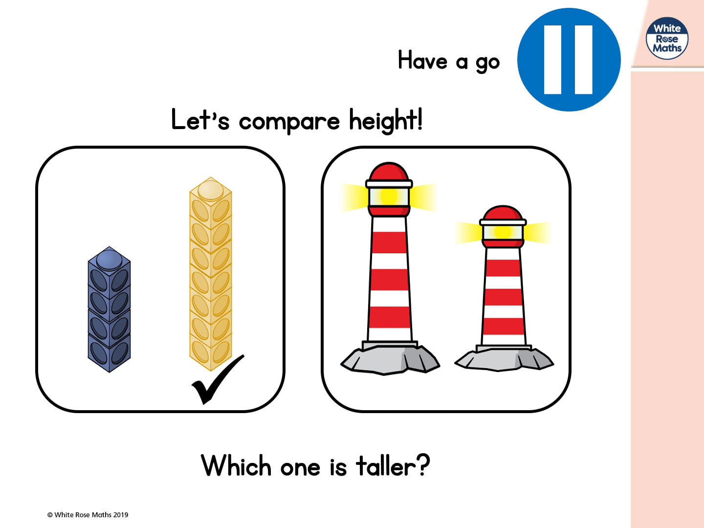 Year 1 - Week 5 - Lesson 1 - Compare length and height