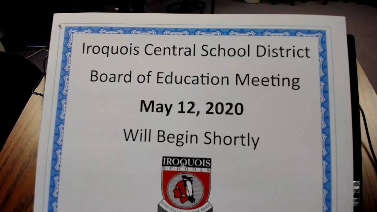 Iroquois Central School District BOE Meeting 5/12/20 on Vimeo