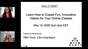 ASERL webinar:  Learn How to Create Fun, Innovative Videos for Your Online Classes