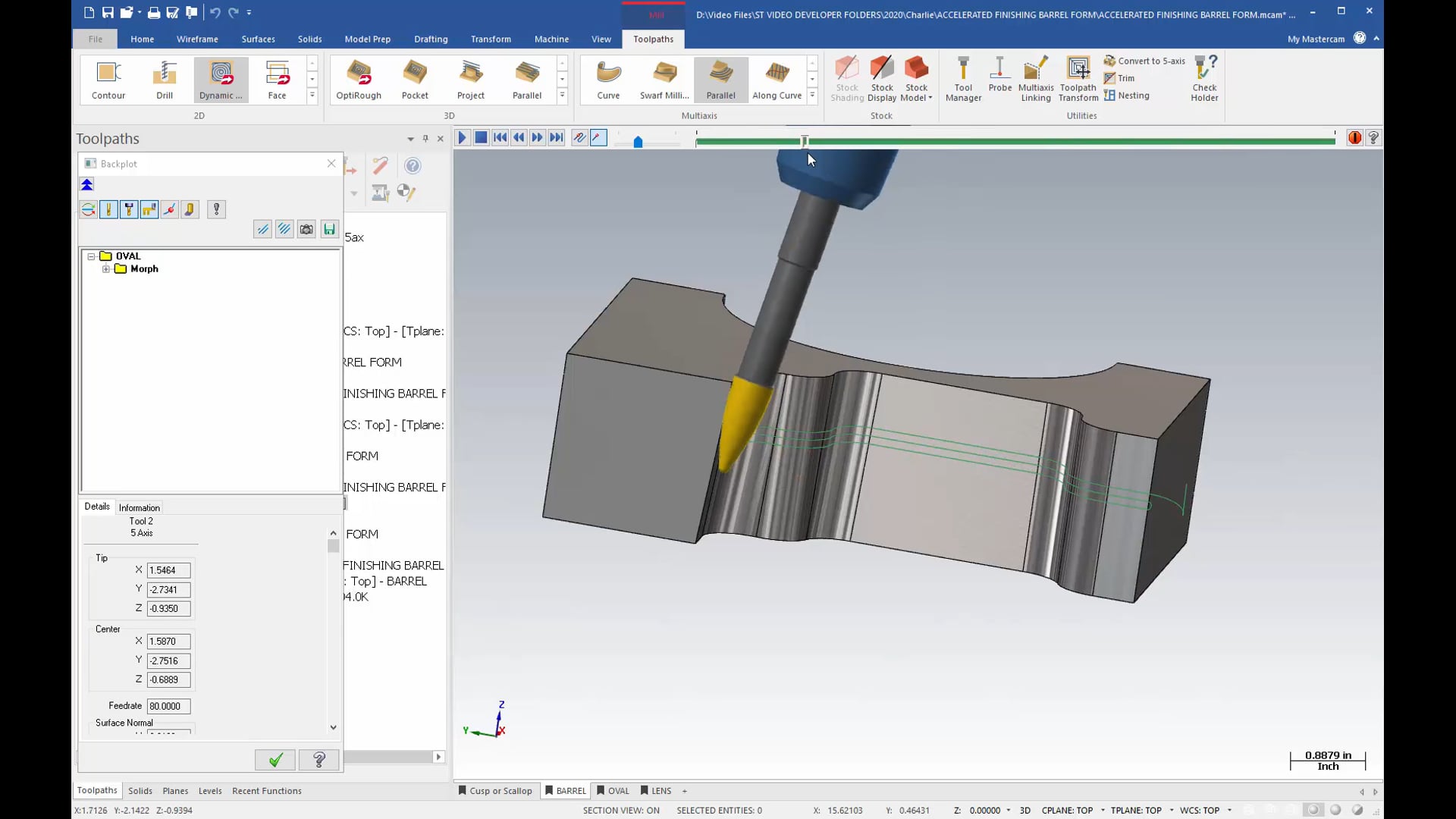 3D Mill Finishing Toolpaths