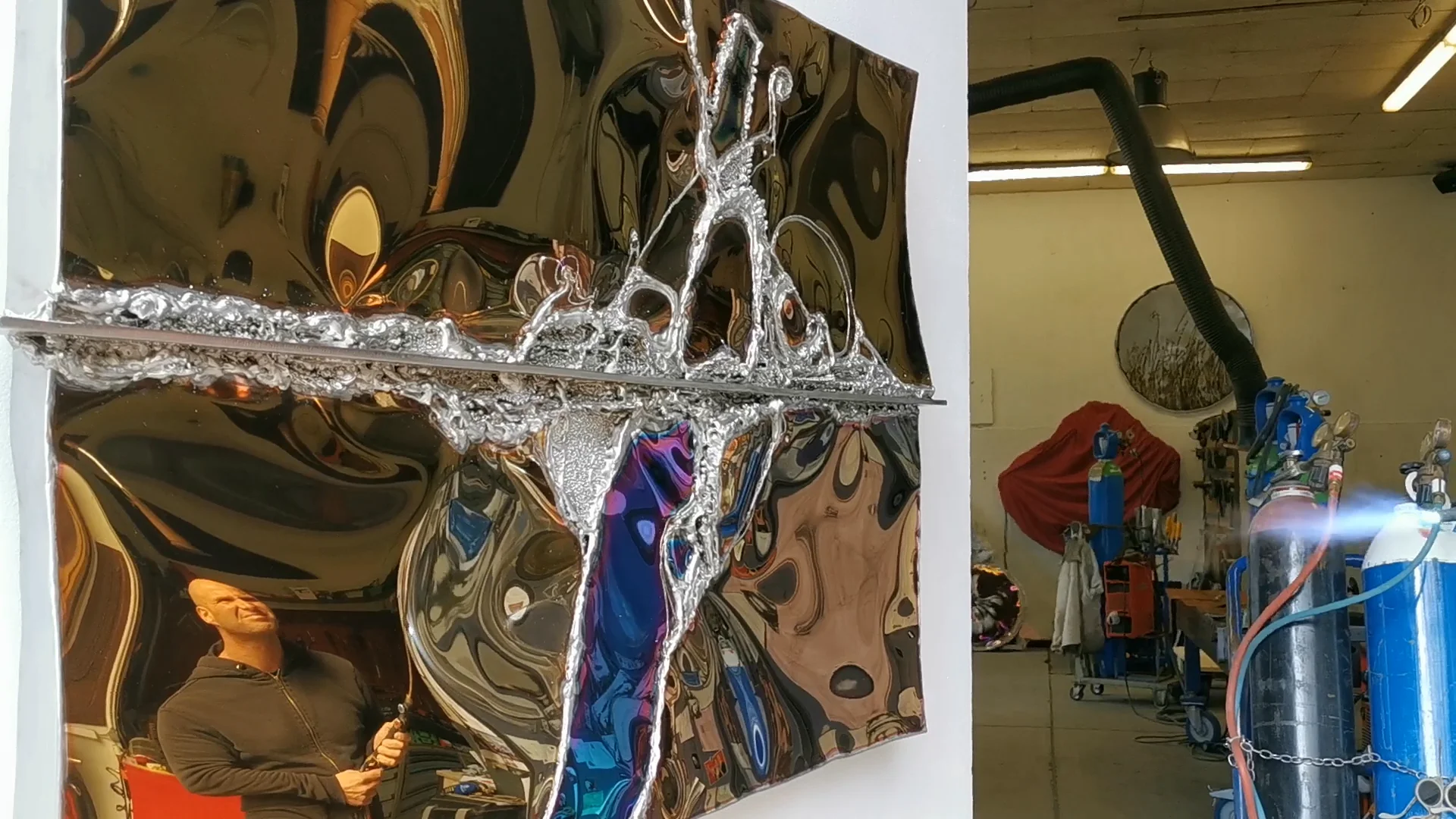 Wall Sculpture Gets Tarnish Colors