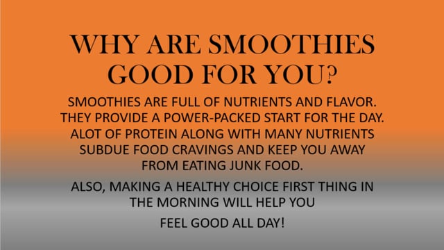 Remote Learning 01 - Feel Good Smoothie