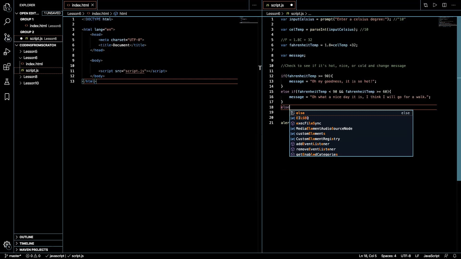 Coding From Scratch - Lesson 6 - JavaScript Part 1 | Videos & Movies on ...