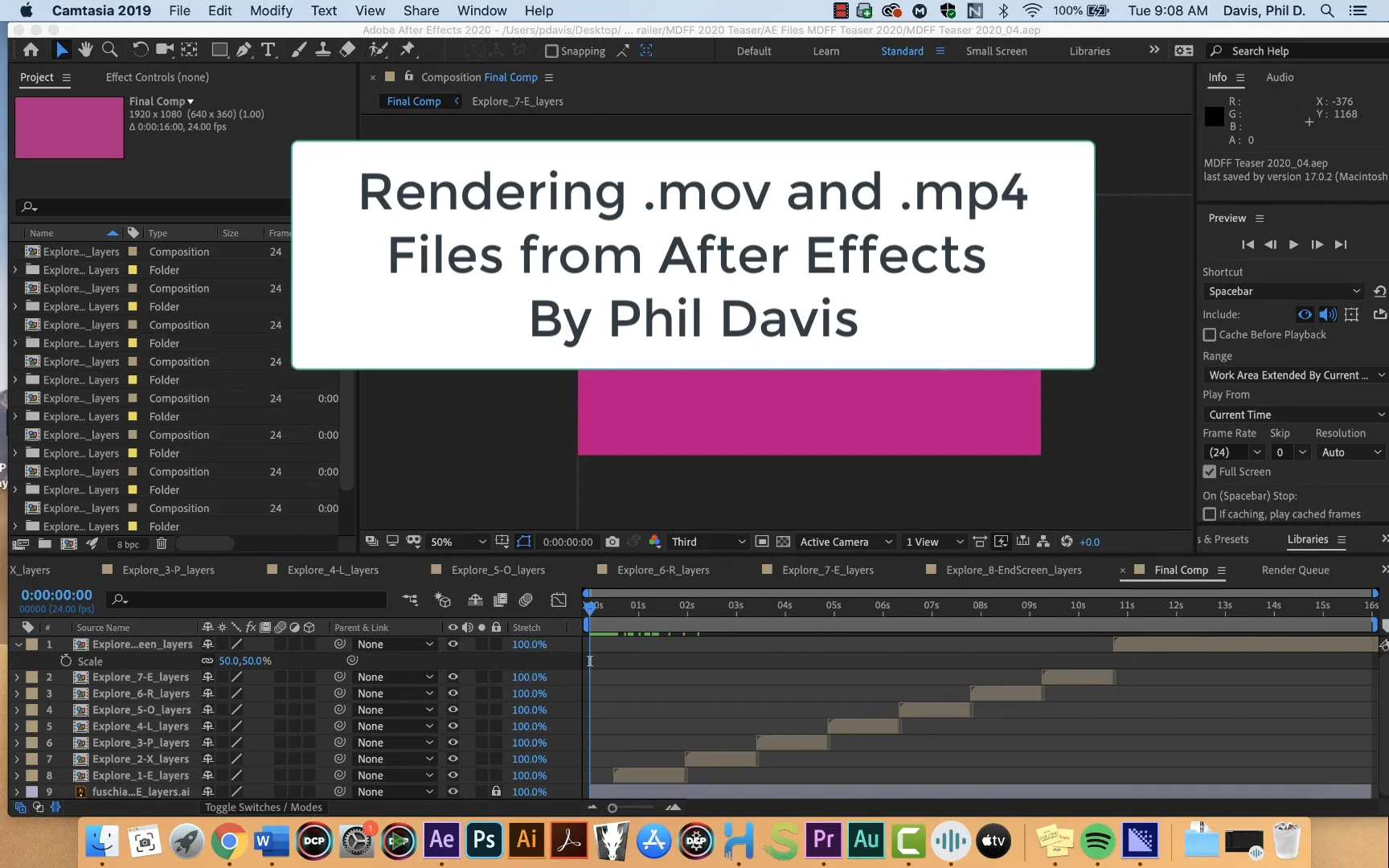 After Effects CC2020 Tutorial - Rendering .mov or .mp4 file on Vimeo