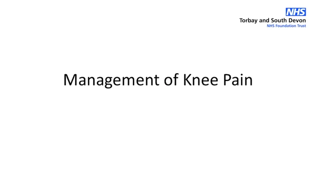 Exercise Treatment Plan for Knee Injury Post Surgery - ppt video