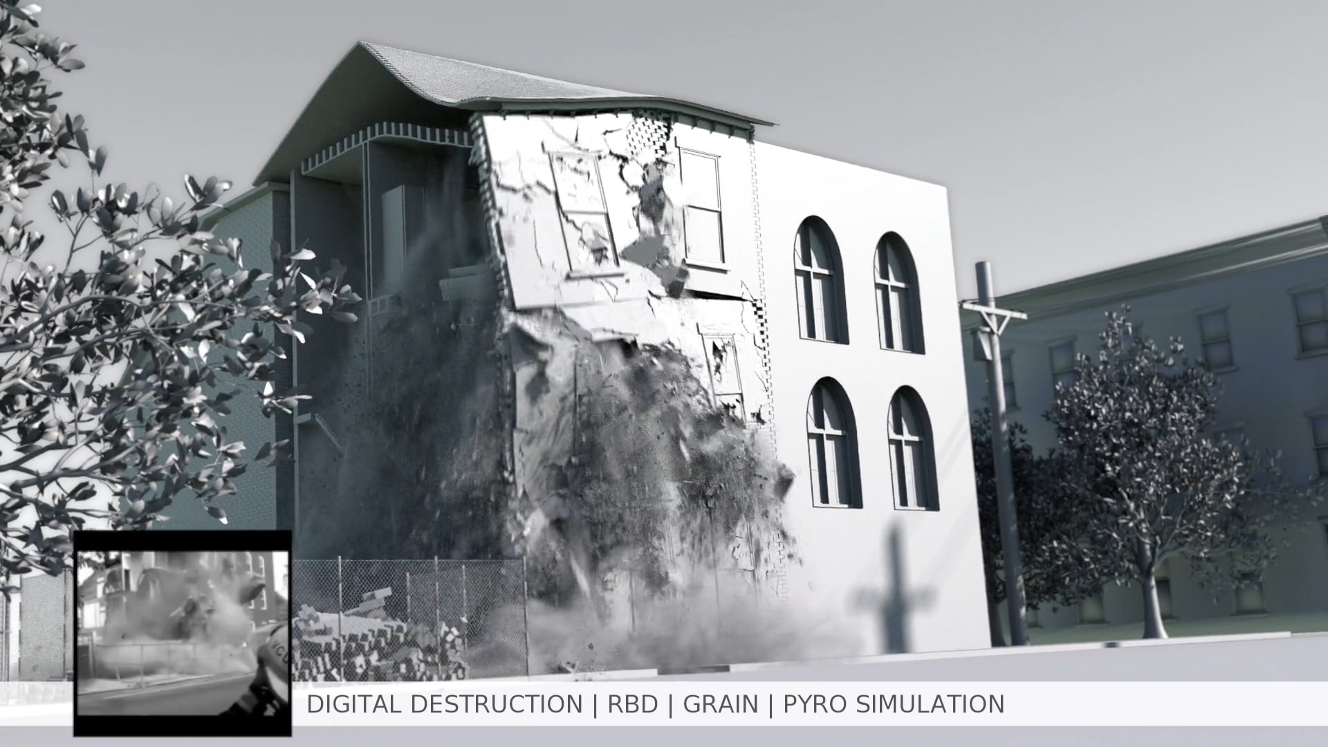 Houdini Digital Destruction(Rigid Body Dynamics)