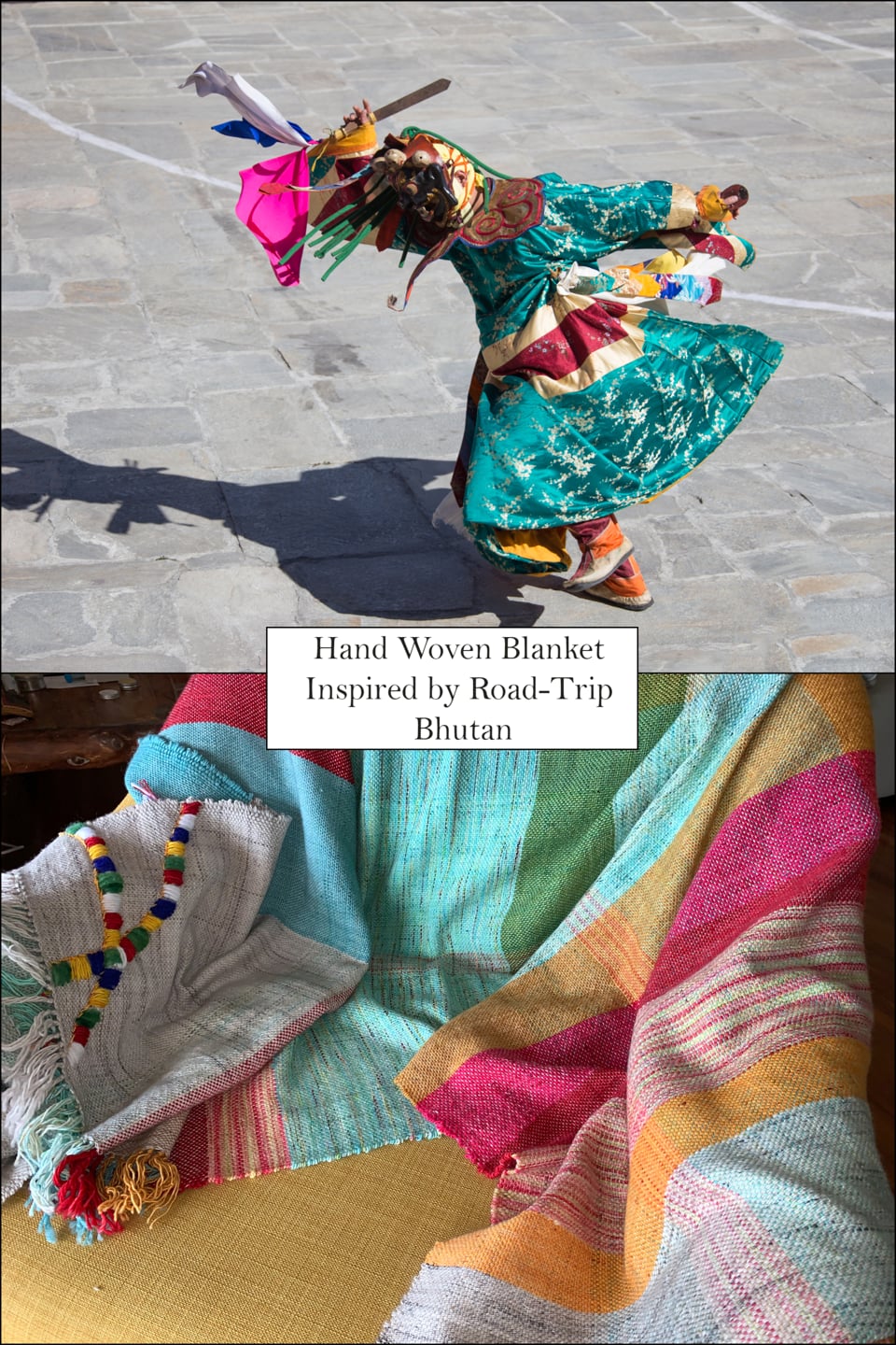 Bhutan Vintage Car Road Trip inspired me to weave this blanket.