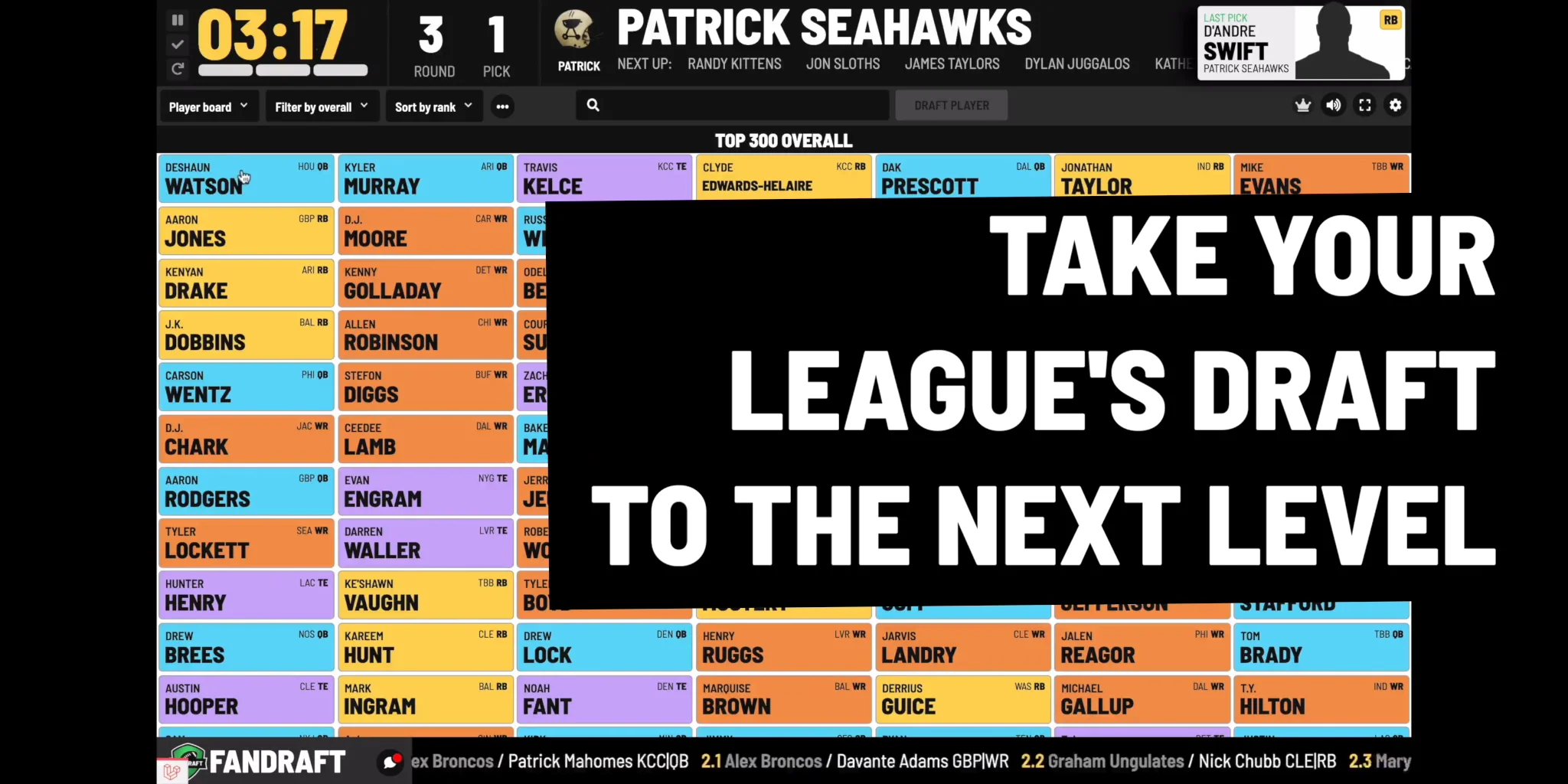 FanDraft Fantasy Football Online Draft Board on Vimeo