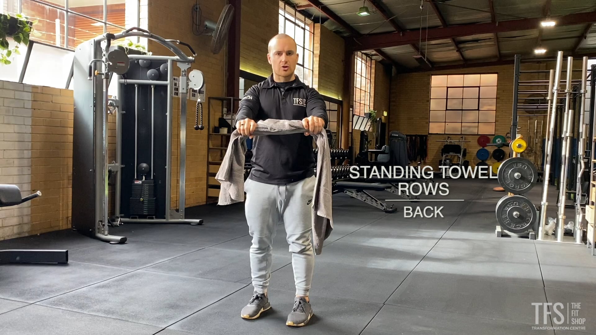 Standing Towel Rows on Vimeo