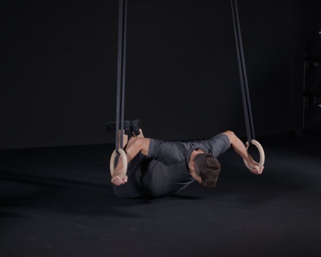 Knee Pelican Push Ups - Rings