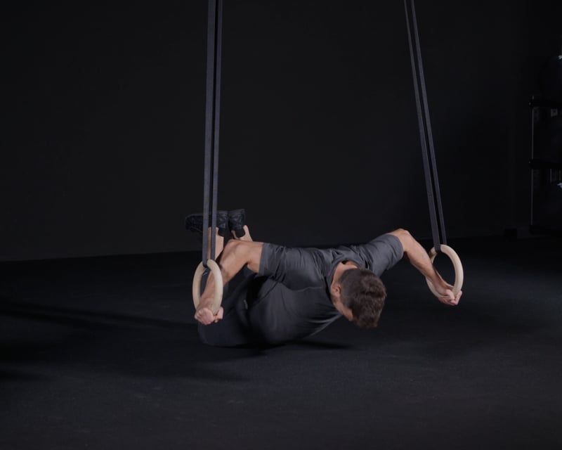 Knee Pelican Push Ups - Rings