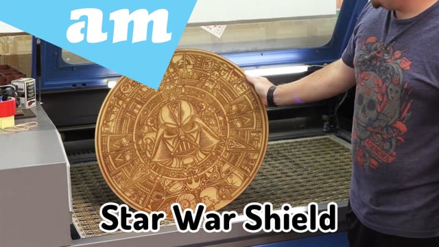 Maker Video: Star War Shield Complex Design Decoration Piece Engraved by TruCUT Cabinet Laser Cutting Machine