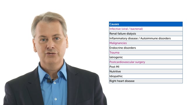 What are causes of pericardial effusion?