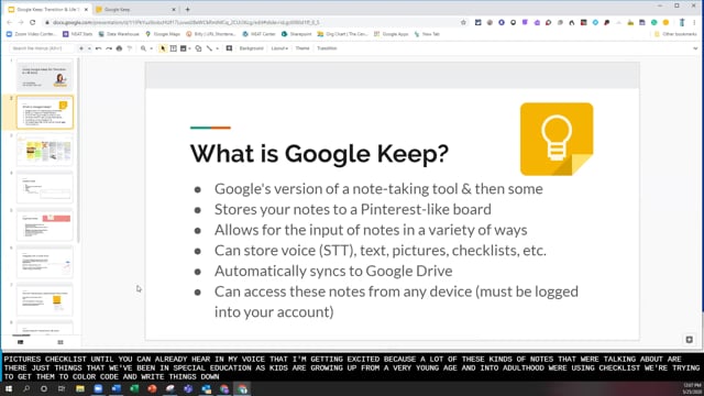 Using Google Keep For Transition And Life Skills