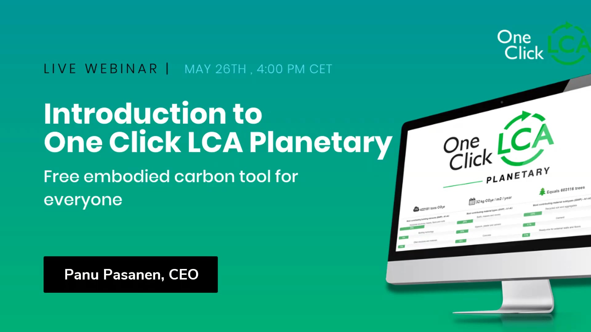 [Recorded Webinar] Introduction to One Click LCA Planetary - free embodied  carbon tool