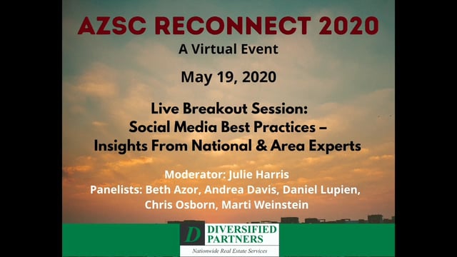 AZSC RECONNECT 2020 Breakout Session - Social Media Best Practices