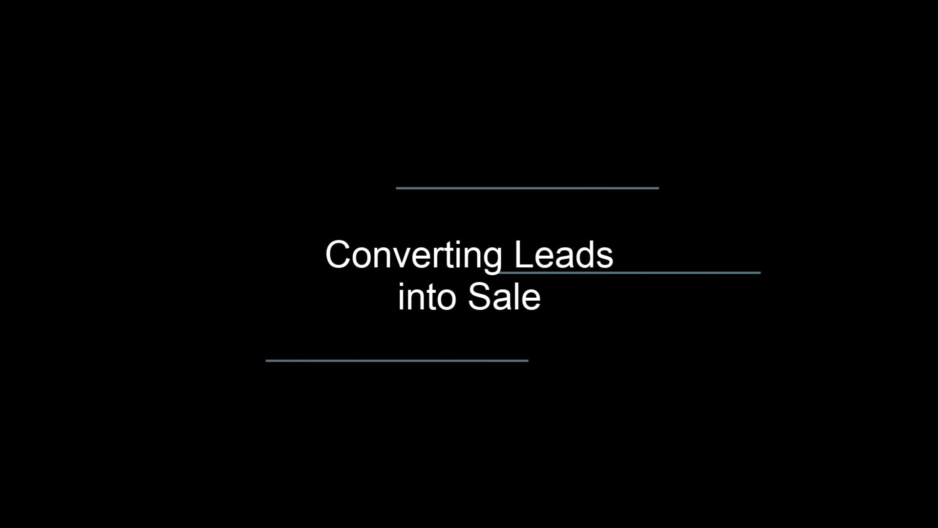 Converting Leads into Sales