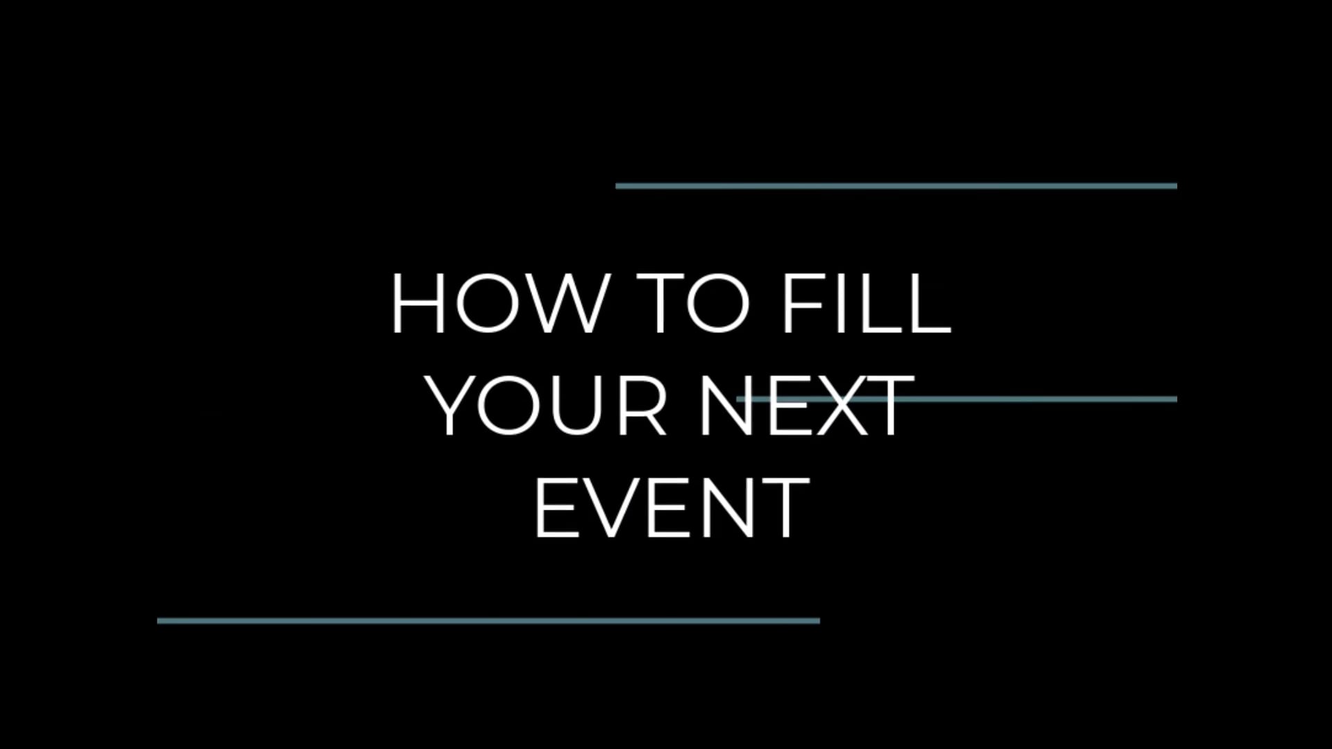 Filling the Seats at Your Next Event