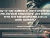 Day-to-day pattern of physical behaviours at work and leisure among adults with low socioeconomic status.