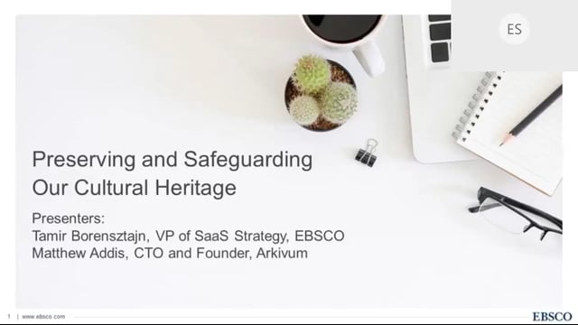 Preserving and Safeguarding Our Cultural Heritage WEBINAR