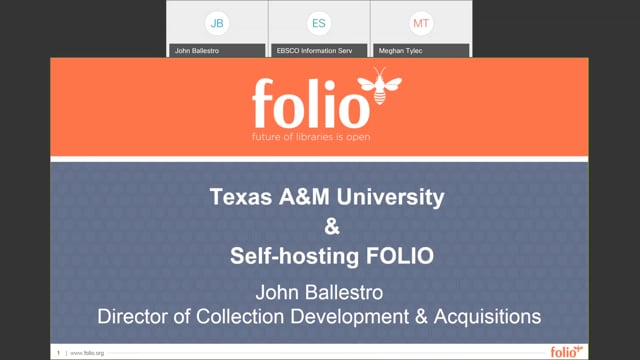 FOLIO Community Update with Texas A&M