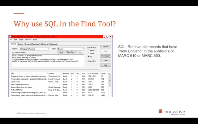 Webinar: Using SQL in the Polaris Find Tool