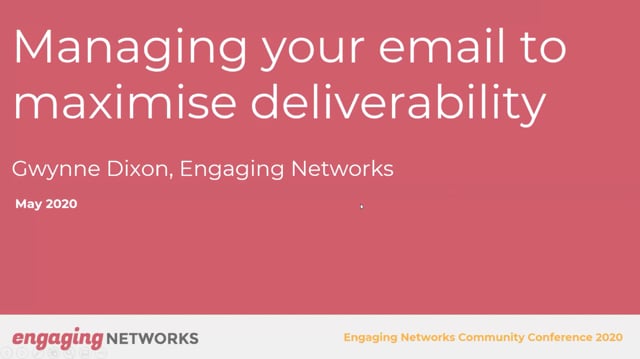 Engaging Networks: Managing your email lists to maximise deliverability