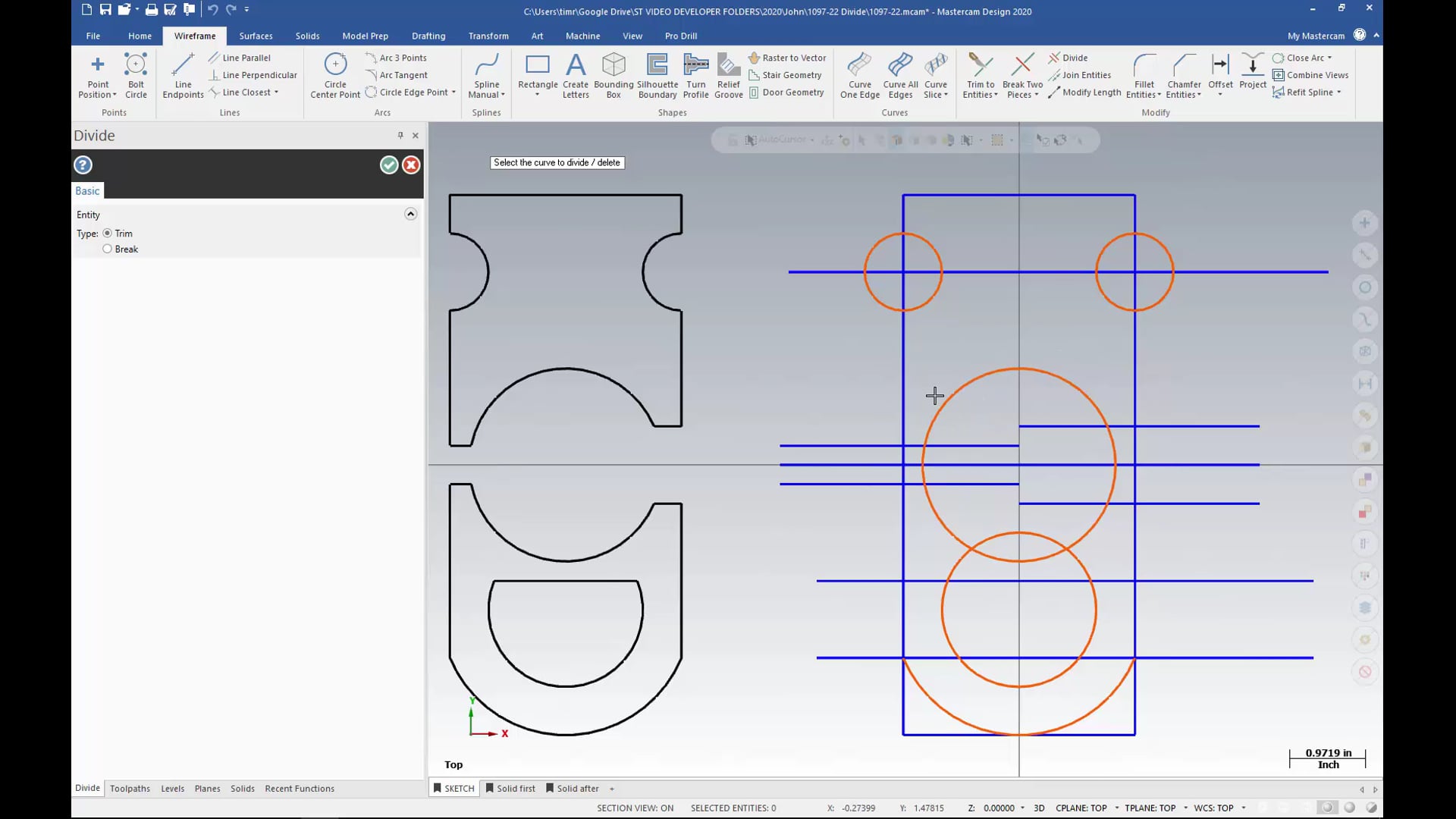 Trim, Break and Extend Wireframe