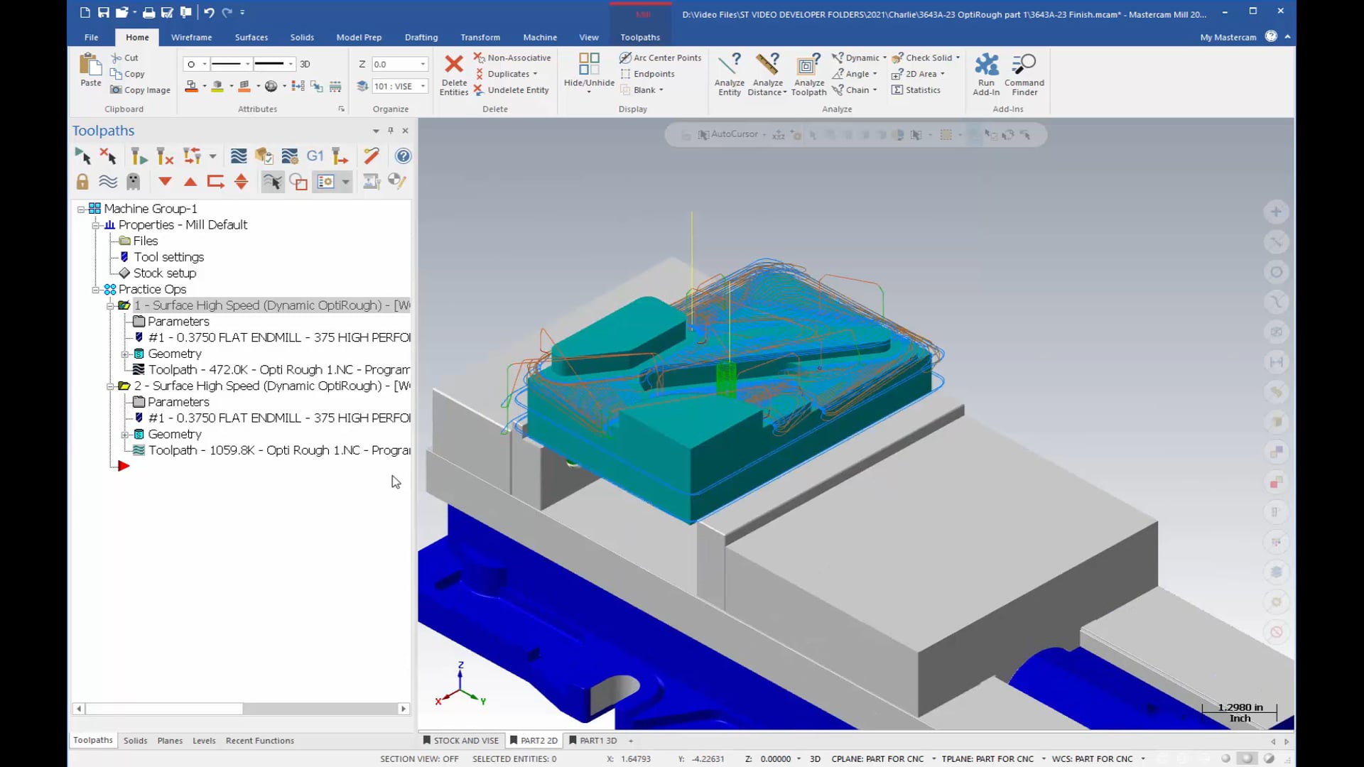 3D Mill Roughing Toolpaths