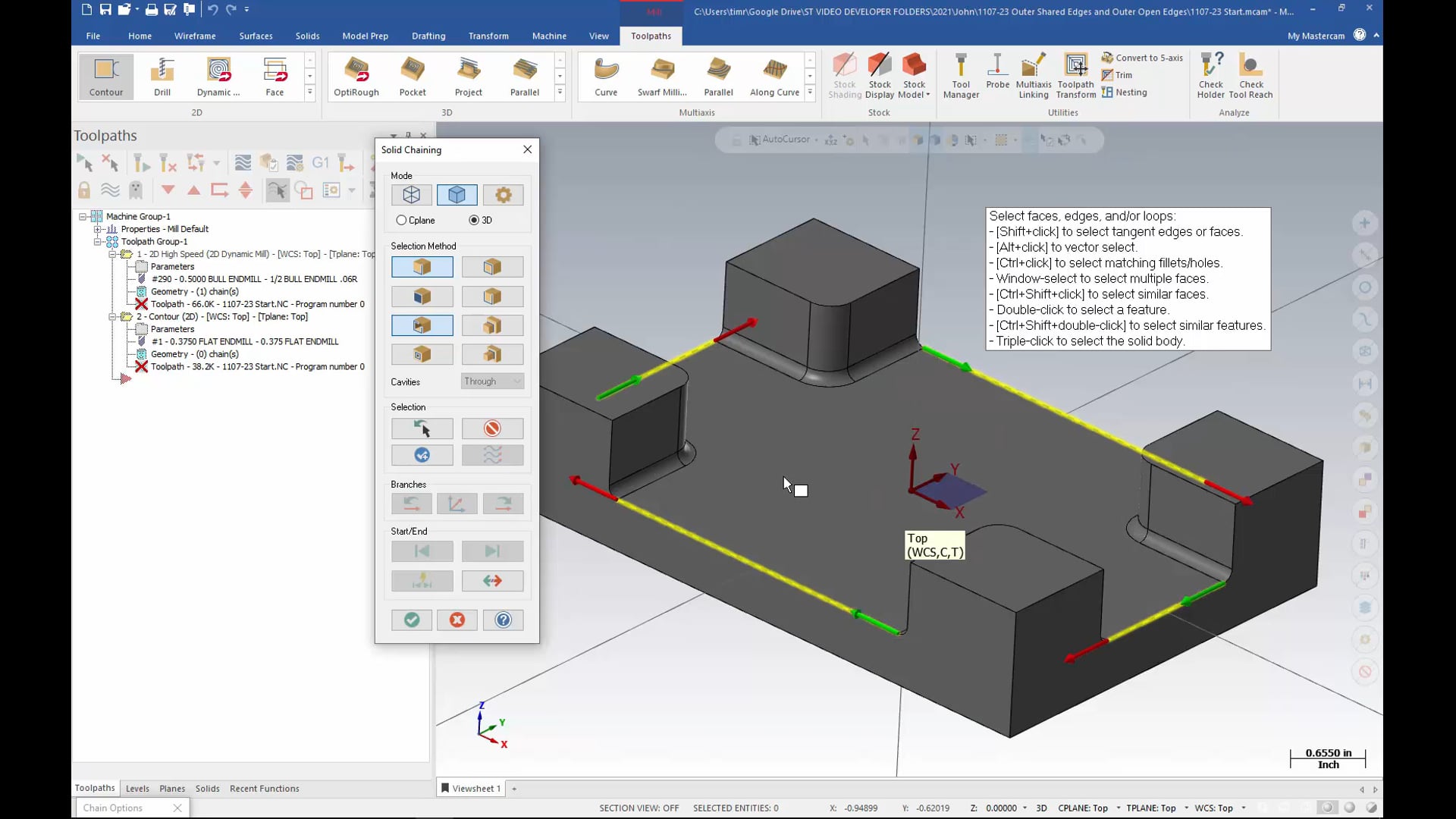 Geometry Selection and Chaining