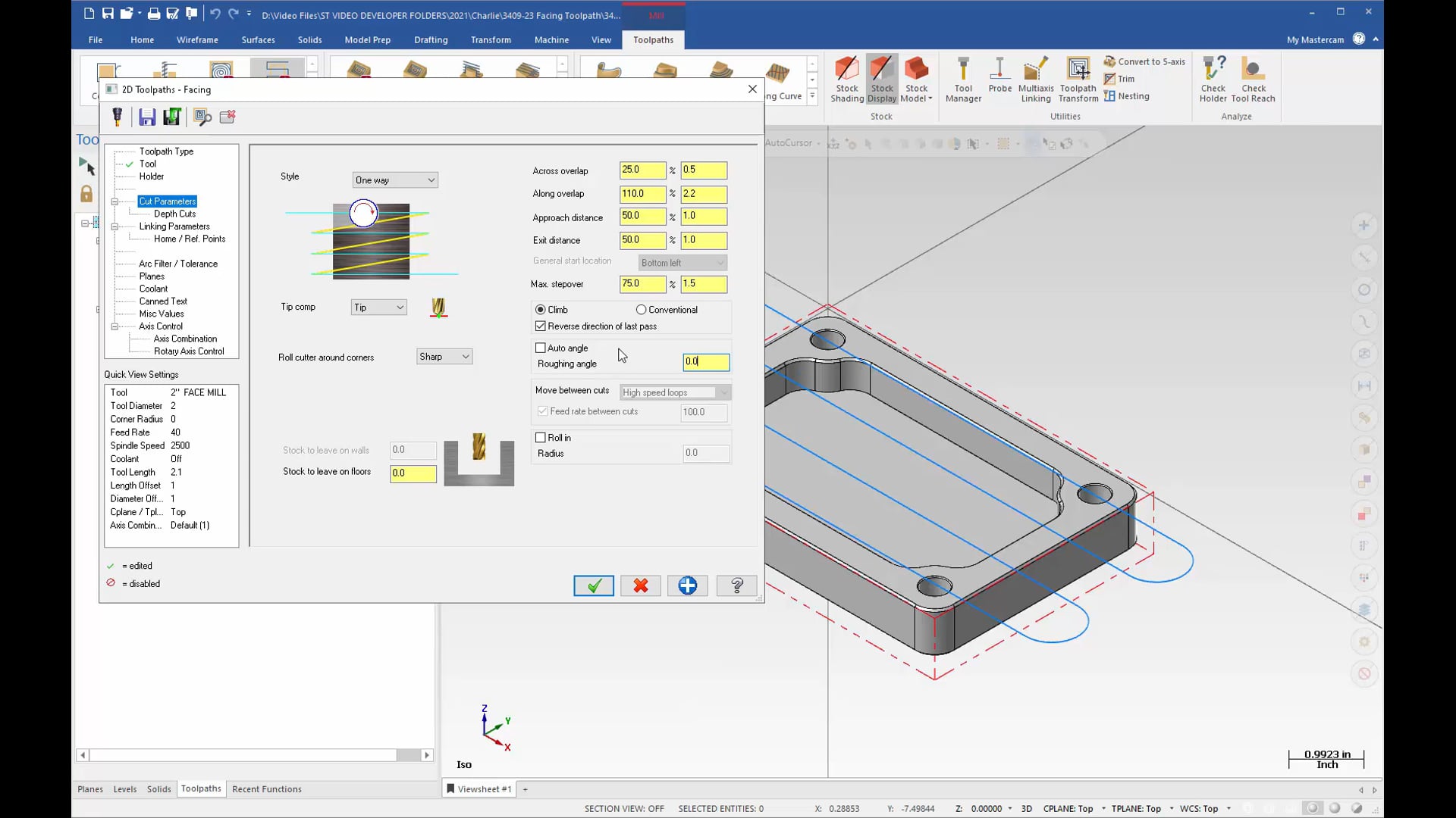 Facing Toolpath