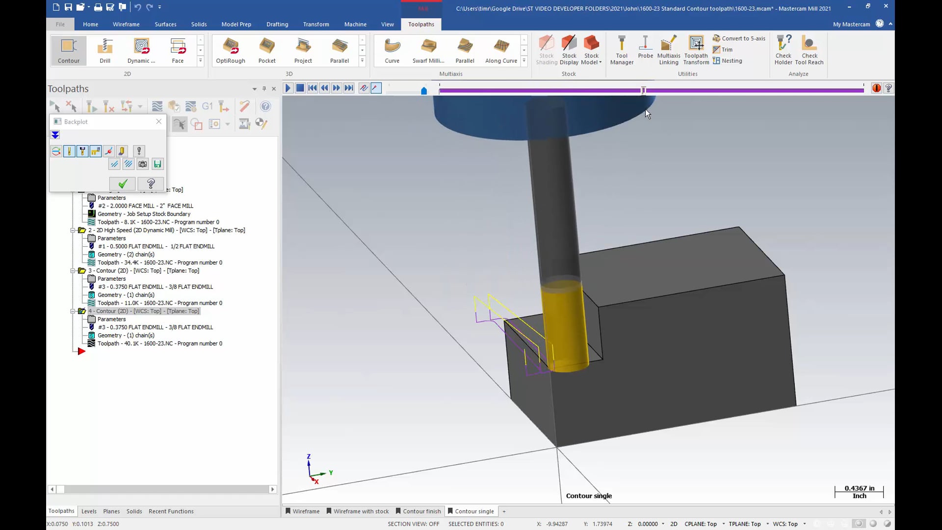 2D Mill Toolpaths