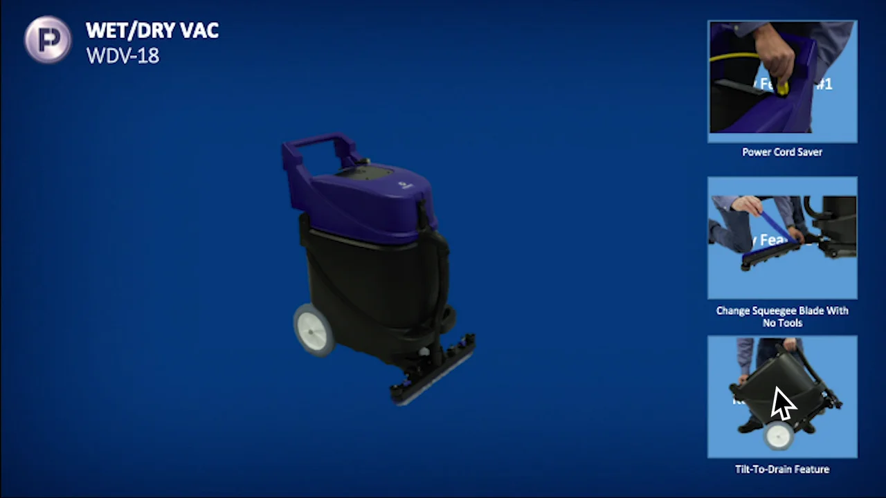 Pacific WDV-18 Wet / Dry Vacuum - Pacific Floorcare