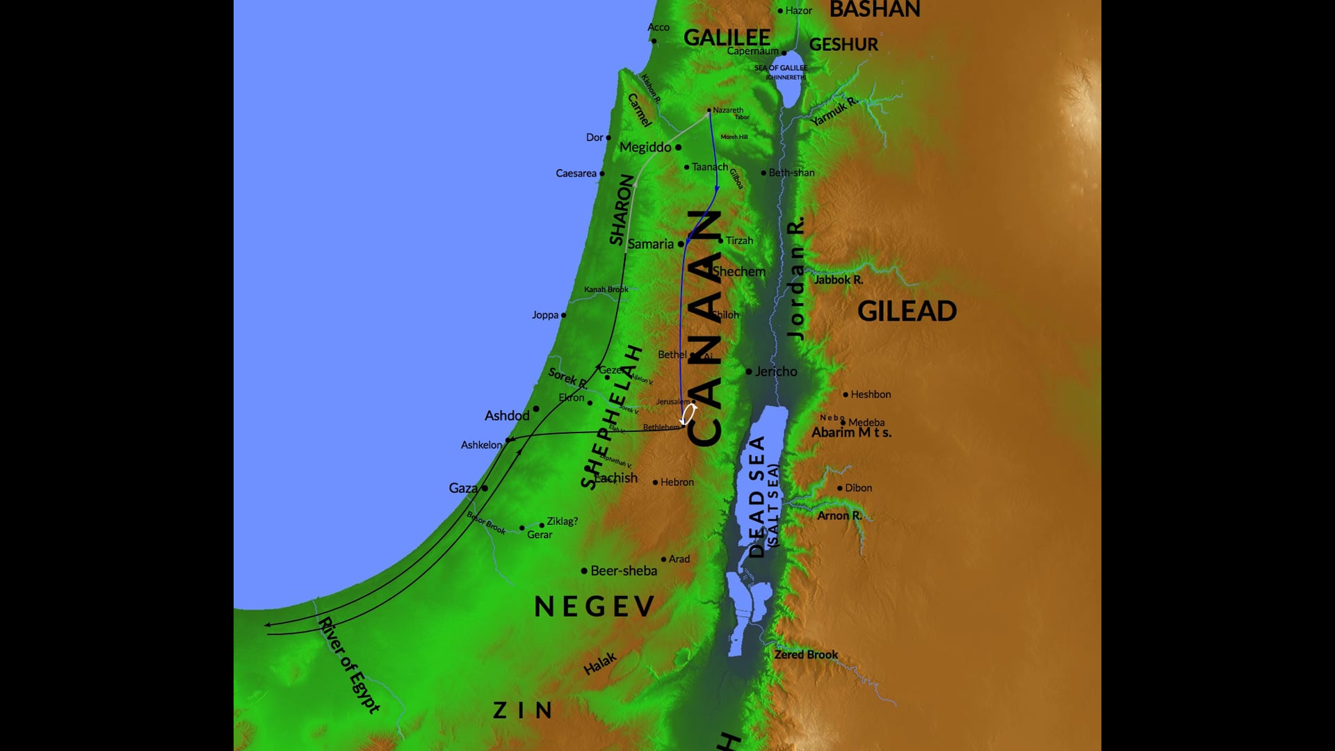 Route of Joseph, Mary and Jesus (Matt 2:13–23)